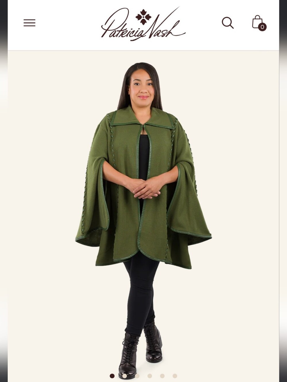 Patricia Nash Olive Green Cape Sweater